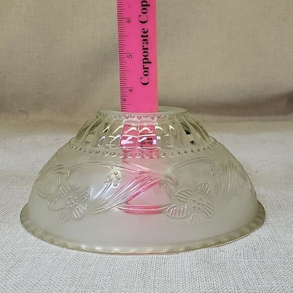 Vintage Etched Glass Ceiling Light Cover - Picture 3 of 6